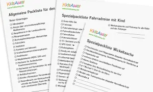 Packliste Camping mit Kindern: Allgemeine und spezielle Listen für Fahrradreisen und Wickeltaschen. Alles für einen gelungenen Familienurlaub!