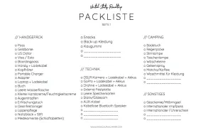 Packliste USA: Handgepäck, Technik, Camping & Sonstiges. Alles für den Roadtrip dabei!