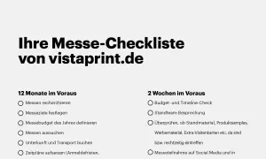 Checkliste für Ihre Messevorbereitung: Von der Budgetplanung bis zur finalen Prüfung des Standmaterials. So wird Ihre nächste Messe ein Erfolg!