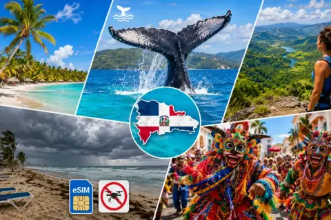 Karneval, Wale, Strände und Berge – die Dominikanische Republik bietet das ganze Jahr über Erlebnisse. Die beste Reisezeit Dom Rep ist oft von Dezember bis April für sonniges Wetter.