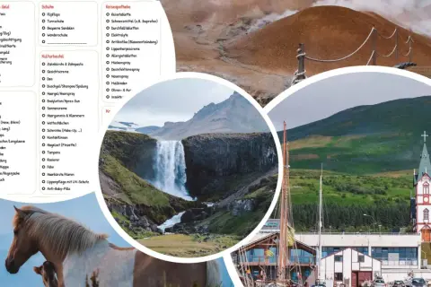 Packliste Island: Kleidung, Schuhe, Kulturbeutel, Reiseapotheke. Mit dieser Liste sind Sie für Island bestens gerüstet.
