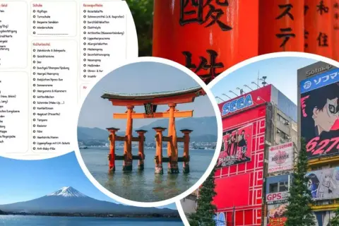 Packliste Japan: Dokumente, Kleidung, Schuhe, Kulturbeutel, Reiseapotheke. Mit dieser Liste sind Sie bestens vorbereitet für Ihre Reise.