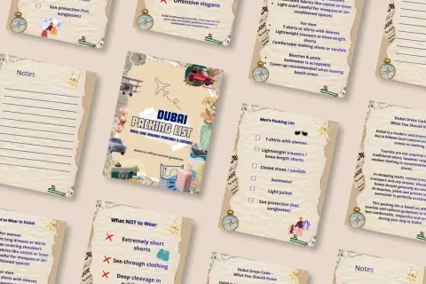 Packliste Dubai: Kleidung für Frauen & Männer, was man tragen und nicht tragen sollte. Tipps für einen respektvollen Aufenthalt.
