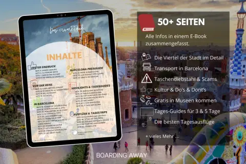 Ein E-Book mit über 50 Seiten über Barcelona, das die Viertel, den Transport und Tagesausflüge abdeckt. Wo ist Barcelona? Hier!
