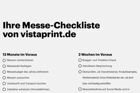 Checkliste für Ihre Messevorbereitung: Von der Budgetplanung bis zur finalen Prüfung des Standmaterials. So wird Ihre nächste Messe ein Erfolg!