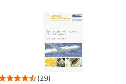 Technisches Wörterbuch für die Luftfahrt: Englisch-Deutsch. Ein Flugzeug-Bild illustriert die englischen Begriffe.