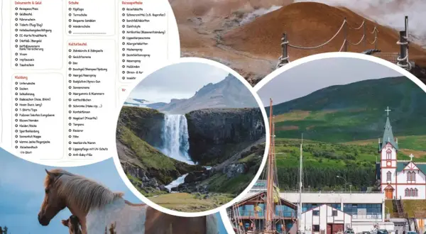 Packliste Island: Kleidung, Schuhe, Kulturbeutel, Reiseapotheke. Mit dieser Liste sind Sie für Island bestens gerüstet.