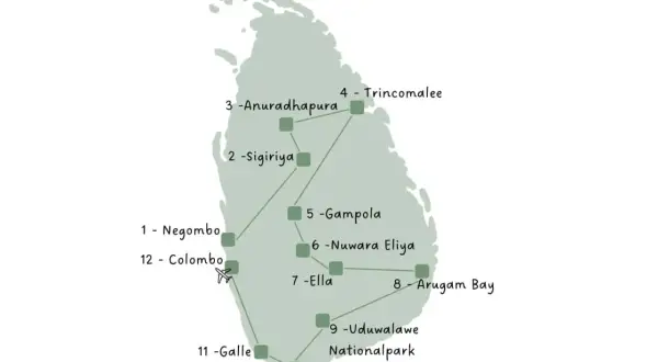 Reiseroute durch Sri Lanka: Von Negombo über Sigiriya und Ella bis nach Mirissa. Eine Entdeckungsreise durch die Insel.