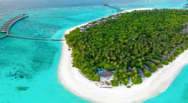 Traumhafte Insel mit tropischer Vegetation, weißen Sandstränden und Overwater-Bungalows. Robinson Noonu lädt zum Entspannen ein.