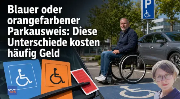 Blauer oder oranger Parkausweis? Diese Unterschiede kosten Geld. Was kostet parken auf behindertenparkplatz?