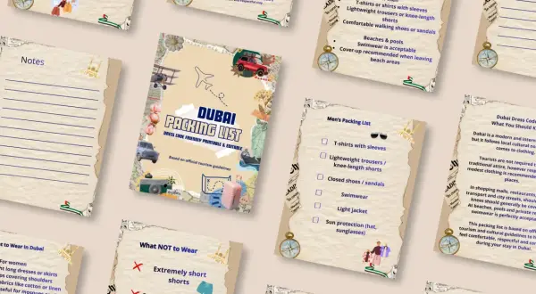 Packliste Dubai: Kleidung für Frauen & Männer, was man tragen und nicht tragen sollte. Tipps für einen respektvollen Aufenthalt.
