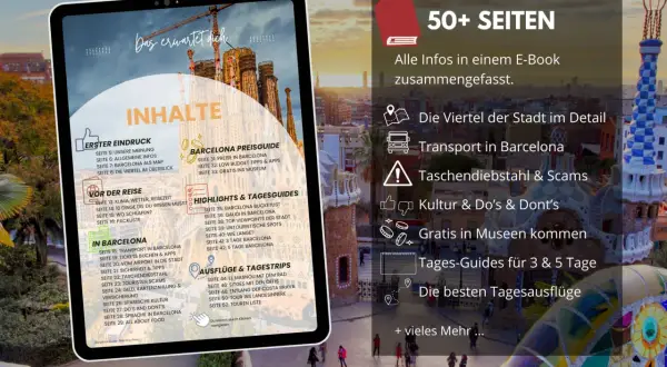Ein E-Book mit über 50 Seiten über Barcelona, das die Viertel, den Transport und Tagesausflüge abdeckt. Wo ist Barcelona? Hier!