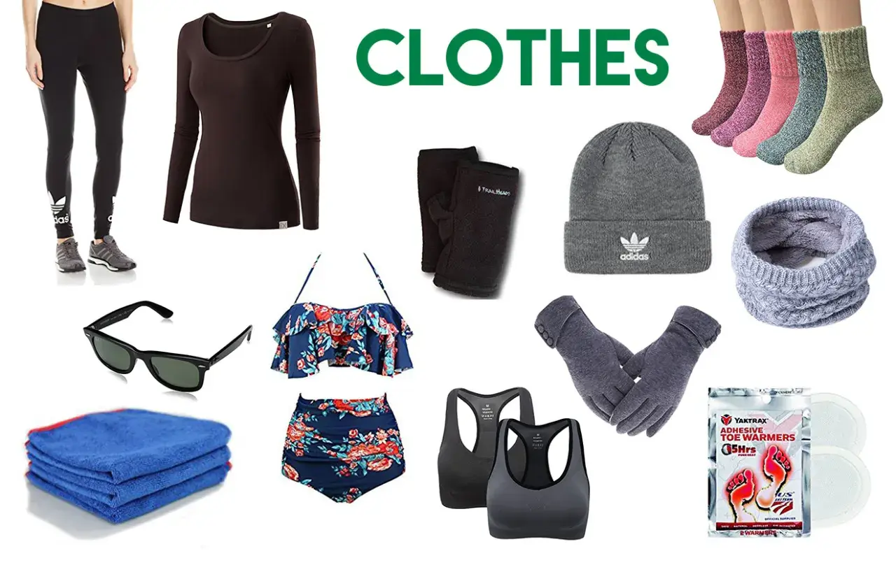 Kleidung für Neuseeland: Leggings, Bikini, Mütze, Handschuhe, Socken und mehr. Perfekt für Abenteuer!
