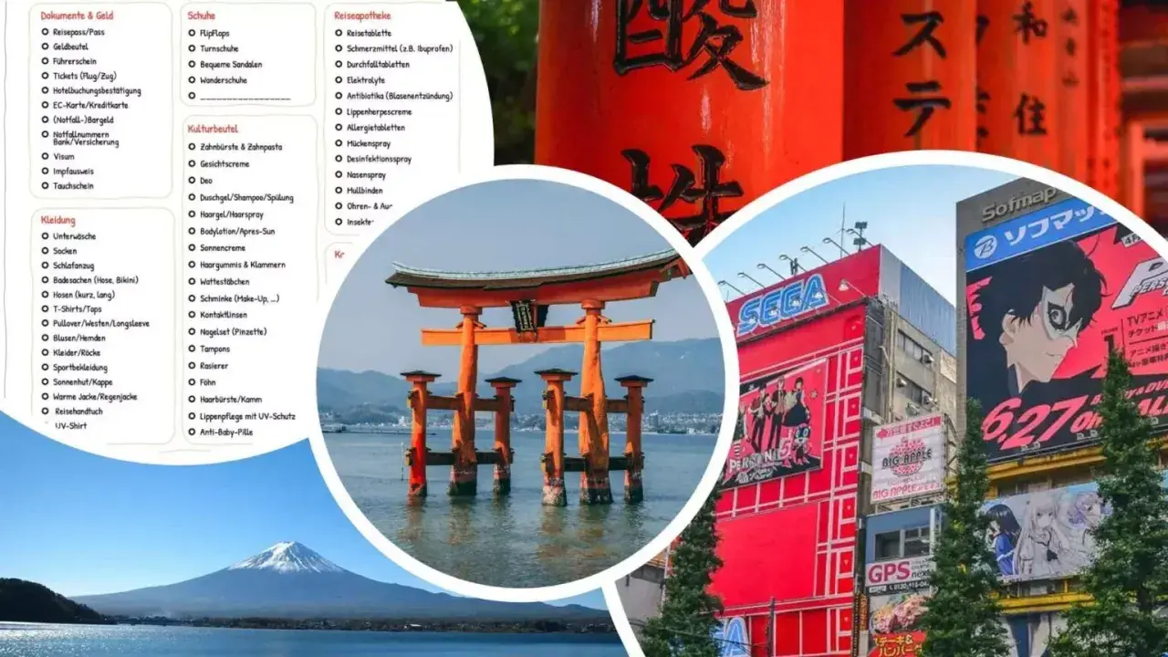 Packliste Japan: Dokumente, Kleidung, Schuhe, Kulturbeutel, Reiseapotheke. Mit dieser Liste sind Sie bestens vorbereitet für Ihre Reise.