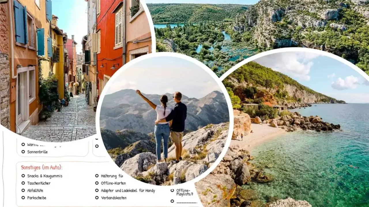 Packliste Kroatien: malerische Gassen, Bergpanorama, einsame Bucht. Alles für den perfekten Urlaub!