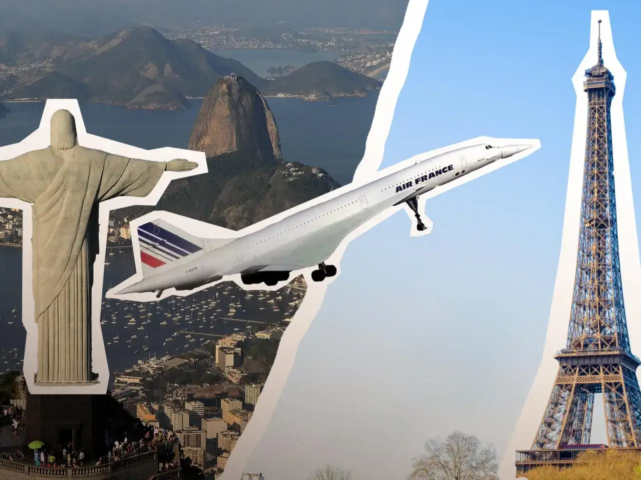 Concorde über Rio und Paris. Die Frage, warum wurde die Concorde eingestellt, bleibt.