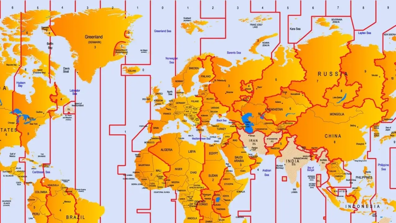 Zeitzonenkarte: Piloten nutzen die Zulu-Zeit für globale Koordination.